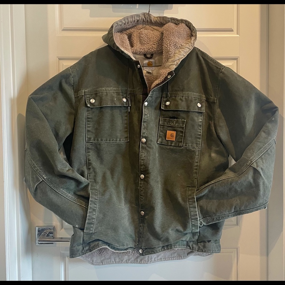 Carhartt Sherpa Sandstone Hood MultiPocket Jacket